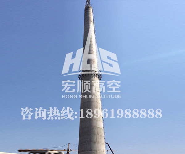 130米水泥烟囱新建